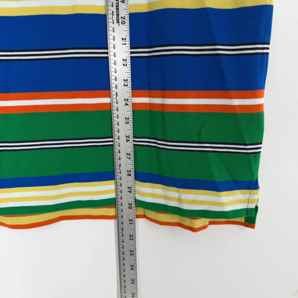 Polo Ralph Lauren Mens XL Classic Fit Striped Cotton Mesh Polo Shirt Multi Color